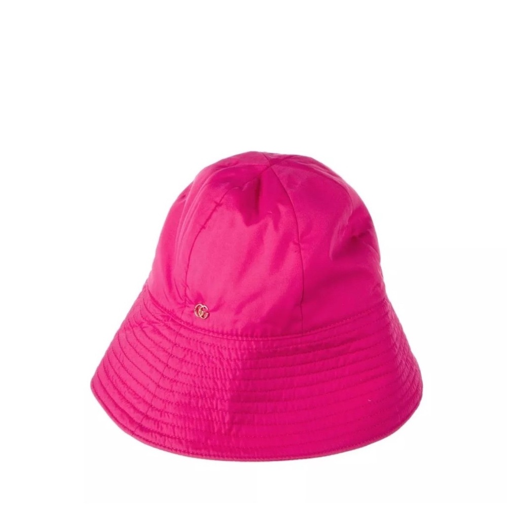 Gucci Double G Logo Cloche Bucket Hat Pink Size M